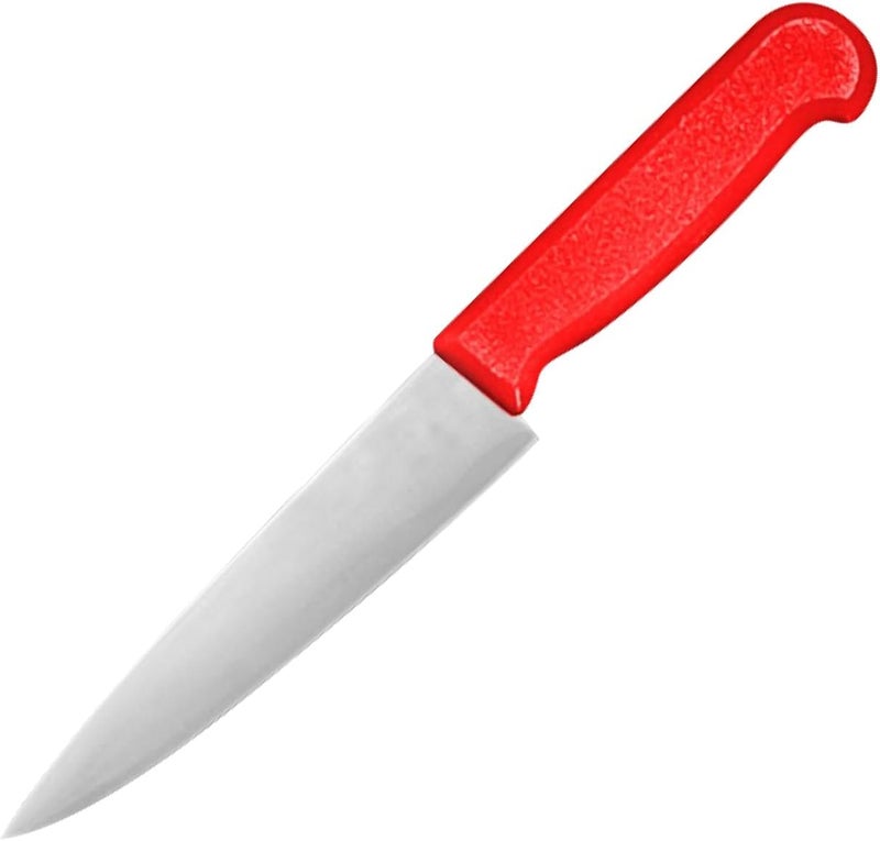 Kitchen Master 6 Inch Stainless Steel Professional Chef Knife (Red) | NSF Certified for Raw Meat Preparation - Image 1